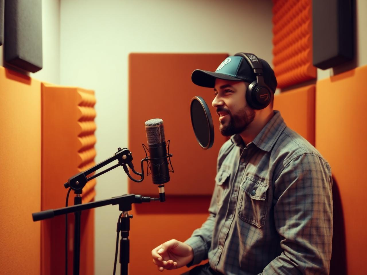 Voice recording booth for podcast production
